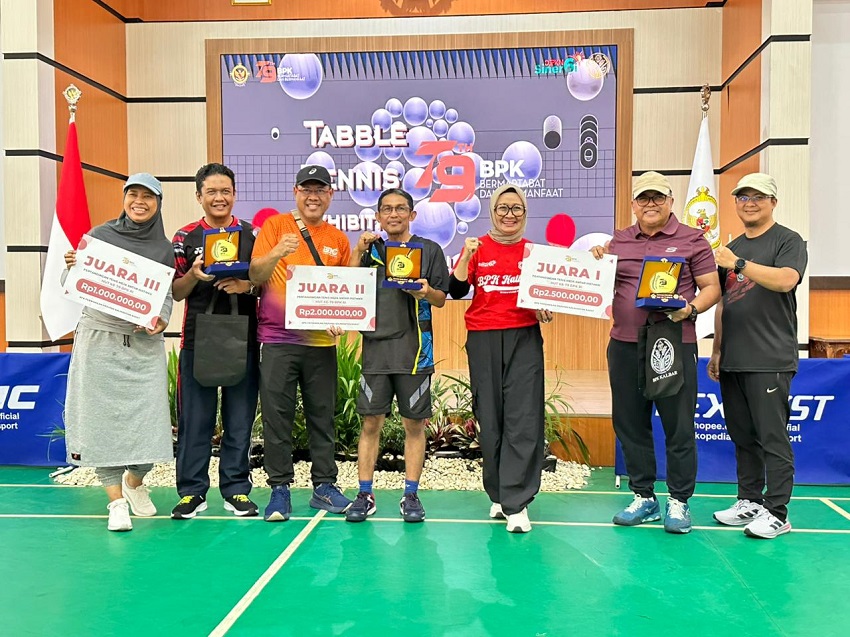 Pemkot Pontianak Kampiun, Sabet Juara I Eksibisi Tenis Meja HUT ke-79 BPK se-Kalbar
